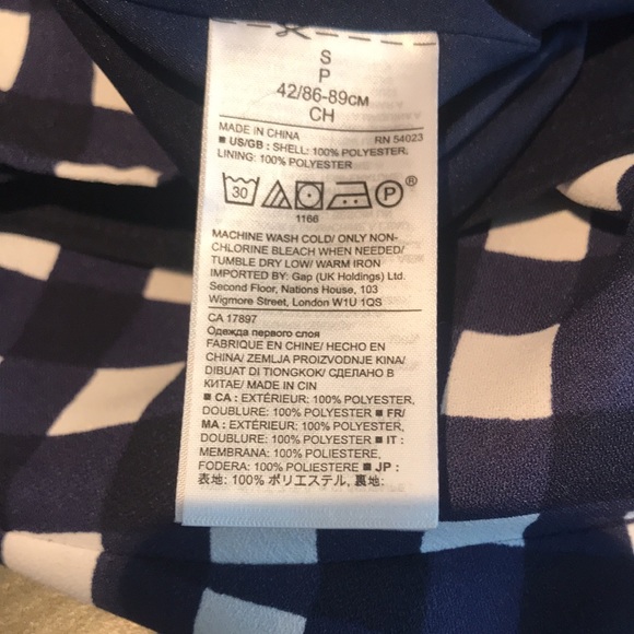 🍌 Navy black and white checked camisole fully lined. - Picture 8 of 12